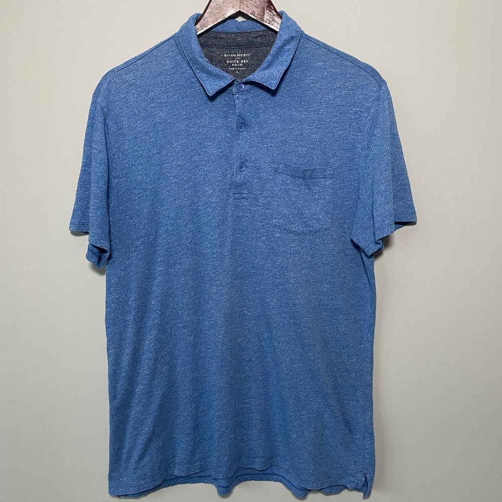 Banana Republic Quick Dry Polo Blue Size Large (L)